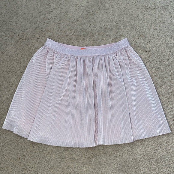 Girls Shimmery Pink Skirt with Pleat Detail - Picture 1 of 3